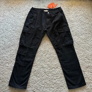 Men's YoungLA 616 SuburbanTwillCargoPants, XL, NWT, Black